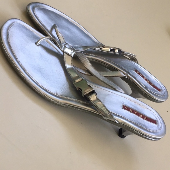 Prada Silver Sandals s/COA - Picture 7 of 15